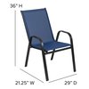 Flash Furniture 5 Pack Navy Outdoor Stack Chair w/ Flex Material 5-JJ-303C-NV-GG